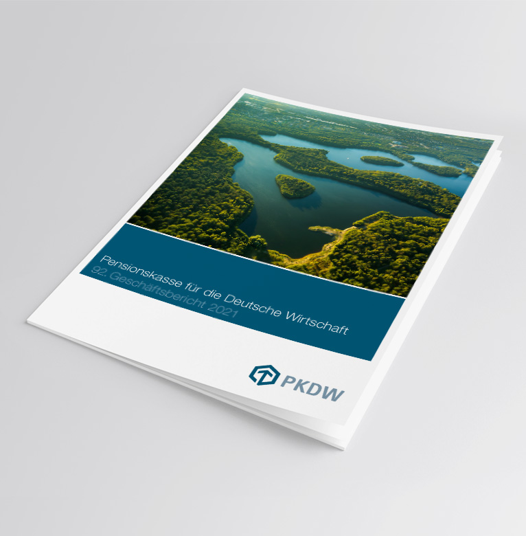 PKDW Geschäftsbericht 2021: Titelseite des Geschäftsberichtes der Pensionskasse