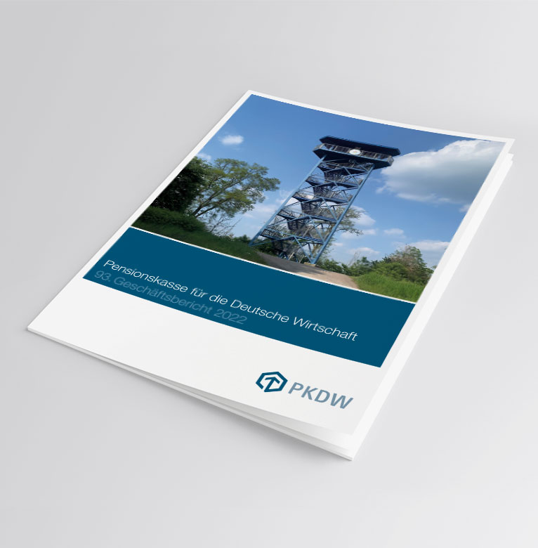 PKDW Geschäftsbericht 2022: Titelseite des Geschäftsberichtes der Pensionskasse